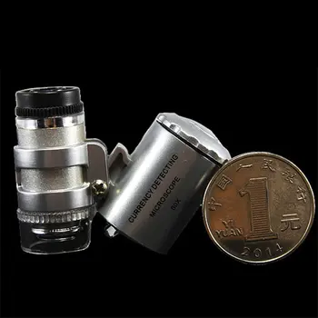 Trajno Moda Ustvarjalne Mini 60X Žep Mikroskopom Nakit Lupo Loupe Steklo LED UV Svetloba, ki je popolnoma Nova