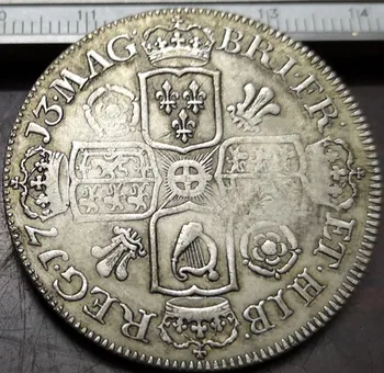 1713 Združeno Kraljestvo 1 Krono-Anne Silver Plated Kopija Kovanca