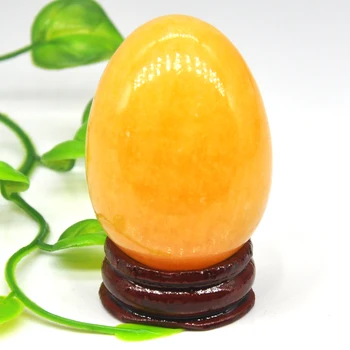 35x50MM Rumena Jade Egg Obliki dragih kamnov, Naravni Zdravilni Kristali In Kamen Reiki Kip Tabela Dekoracijo Obrti Doma Dekoracijo