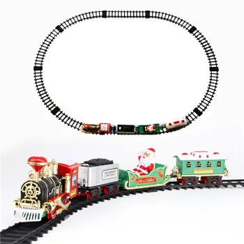 Božični Vlak Igrače, Električni Simulacije Klasični Parni Vlak Železniška vozila z Sound&Light Rail Avto Otroci Igrače