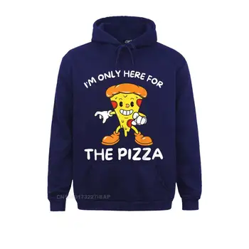 Jaz sem Samo Tukaj Za Pizza Hrane Ljubimec Foodie T-Shirt Hoodies Hip Hop Tiskanje Dolgimi Rokavi Moški zgornji del Trenirke Moto Biker Oblačila