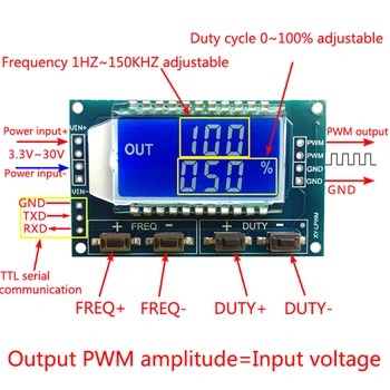 1 Način 3 Način LCD Osvetlitev ozadja Digitalni Signal Generator Kvadratni Val PWM Frekvenca Impulza Dajatve Razmerje Nastavljiv Modul 1 hz-150Khz