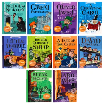 10 Knjig/nastavite Charles Dickens Otrok Zbirka Knjig V angleščini Otroci Manga Zgodba Spanjem Branje Knjige za otroke