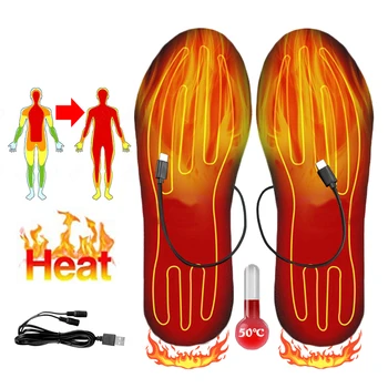 Ogrevani Vložki za Športne Čevlje USB Električni Stopala Segrevanja Pad Noge Toplejše Nogavice Pad Zimo na Prostem Čevlji Vstavite Ogrevanje Vložki