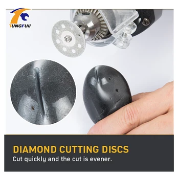 Tungfull 5x 22 mm Pribor Dremel Diamond Diski Kovinarstvo Krožne Žage za Rezanje Disk Za Graverja Mini Električni Vrtalnik