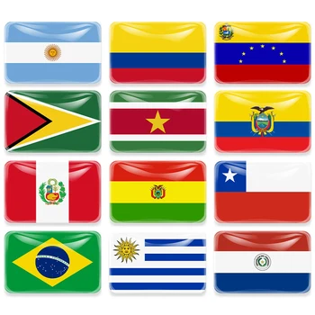 Južna Amerika države Argentina Čile, Surinam Brazilija Urugvaj Kolumbijski Ekvador, Paragvaj Venezuelske Bolivija Zastavo Hladilnik Magnet