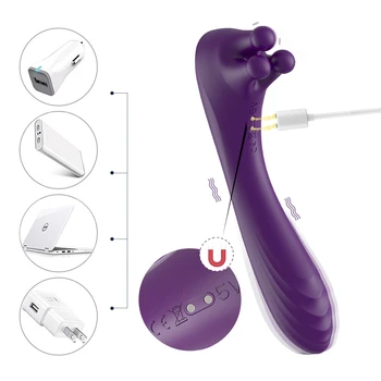 Klitorisa Vibrator z Trio Fondling Nubs G Spot Vibrator 9 Načini Gyrating Clitorals Stimulator Spolnih Igrač za Ženske in Pari