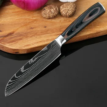 XITUO Kuhinjski Noži Kuhar Set iz Nerjavečega Jekla Damask laser vzorec Nož 3 5 7 8 inch zamrznjene Cleaver Odrezanje Sadje Santoku Kuhar