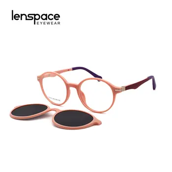 Lenspace Magnetni Letnik Očala za Kratkovidnost Clip-on Otroci sončna Očala Krog Recept Prilagodljiv Zaščitna Očala Okvirji