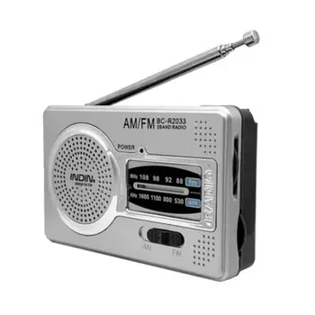 Prenosni AM, FM Radio Baterija Upravlja Žepni Radio Z Glasen Zvočnik 3,5 mm Slušalke Jack Podaljša Antena Odličen Sprejem