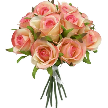 Eno Kombinirano 12pcs Svilenih Vrtnic Umetno Šopek rož 25cmH Svilene Rože za Dekoracijo Doma Različne Barve na Voljo