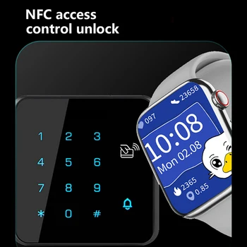 2022 Original WS27 Pametno Gledati 1.9 palčni Bluetooth Srčni utrip Brezžično Polnjenje Ženske Moški NFC SmartWatch PK IWO 14 W27 X8 Pro Max