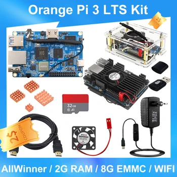 Oranžna Pi 3 LTS 2 gb RAM-a LPDDR3 8GB EMMC Flash WIFI BT5.0 Odprtih Odbor Napajanje teče Android 9.0 Ubuntu, Debian OS Mini Računalnik