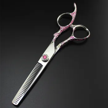 Strokovno japonska 440c Roza Slive 6 inch las škarje za rezanje barber makas rezani las salon redčenje frizerske škarje, škarje za