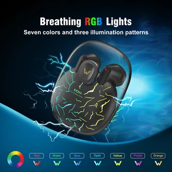 DOSS TWS Igralec Slušalke Brezžične Bluetooth Slušalke Vgrajen Mikrofon za Prostoročno RGB Svetlobe Polnjenje Primeru Gaming Slušalke Čepkov