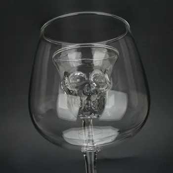 2pieces 300 ML Ustvarjalne Stekla Decanter LOBANJE Kozarec Vina Kelih Pokal Dvojno Steno Krog Skull Design