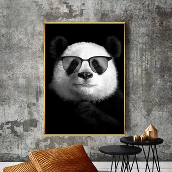 Platno Umetnosti Lep Panda Z Očali Plakatov In Fotografij Smešno Živali, Stenske Umetnosti Slikarstva Sliko Za Otroke Sobi Doma Dekor Cuadros
