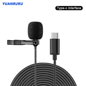 River Mikrofoni Tip C Mikrofon Posnetek Prenosni Mikrofon Kondenzatorski Clip-on River Mic 1,5 m Žično Mini Audio Mikrofon za Telefon