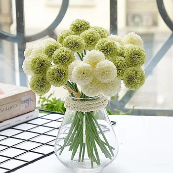 6Pcs/snop mini chrysanthemum flower žogo svile Umetno Cvetje za Poroko dekoracija poročne flores