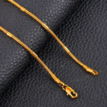 Moda 2 MM Knotty Kača Kosti Ogrlica Za Ženske, Moške, Zlata Barva Bambusa Verige Na Vratu Debelo Nakit