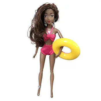 Moda Dolgih Las Lutka Princesa Afriške Številke Otroci Igrače Črno Telo, Obleko, Oblačila Za Barbie Igre Najboljše DIY Novo Leto Prisoten