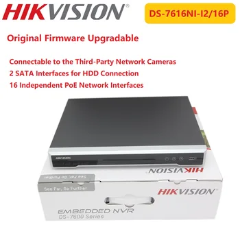 Hikvision 4K NVR-16CH DS-7616NI-I2/16P POE 1U16 Nadzor dvosmerni Avdio Vgrajeni Plug&Play do 2ch@12MP/16ch@1080 Zmogljivosti