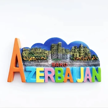 Osrednji Aziji azerbajdžanske Hladilnik Magneti, Turizem, trgovina s Spominki, glavno Mesto Dekorativni Plovilo, 3d Smolo Hladilnik Nalepke Doma Dekor